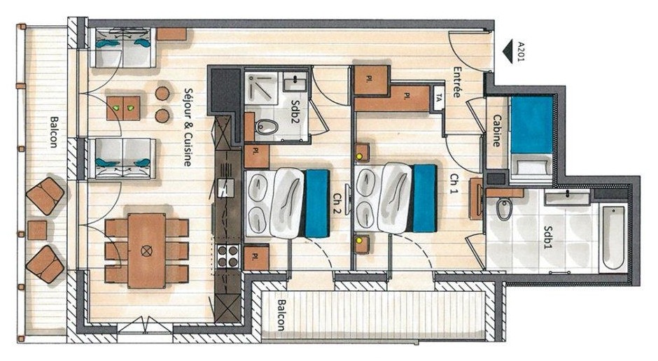 Annapurna-A201-plan-location-appartement-chalet-Les-Gets