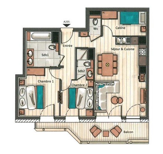 Annapurna-A205-plan-location-appartement-chalet-Les-Gets