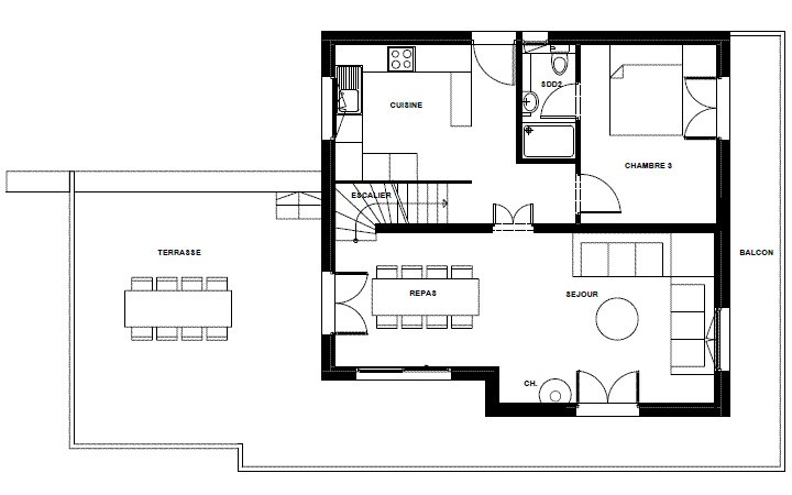 Chalet345-plan-etage-1-location-appartement-chalet-Les-Gets