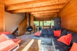 Telemark-salon-cheminee-location chalet appartement Les Gets 