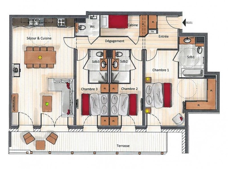 Annapurna-B101-plan-location-appartement-chalet-Les-Gets