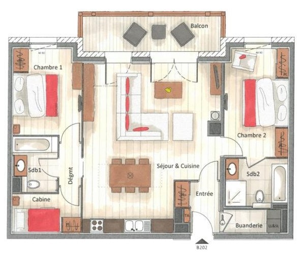 Annapurna-B202-plan-location-appartement-chalet-Les-Gets