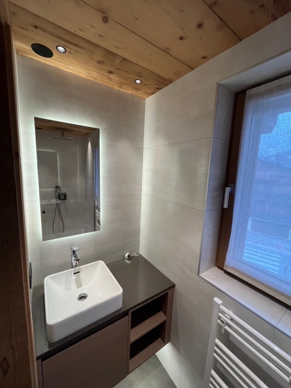 Teleporte-chambre-piste-bleue-salle-de-bain-douche-location-appartement-chalet-Les-Gets