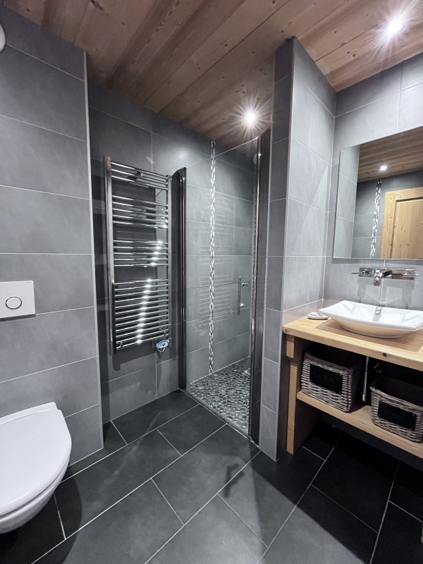 Virolet-chambre-piste-bleue-salle-de-bain-douche-location-appartement-chalet-Les-Gets